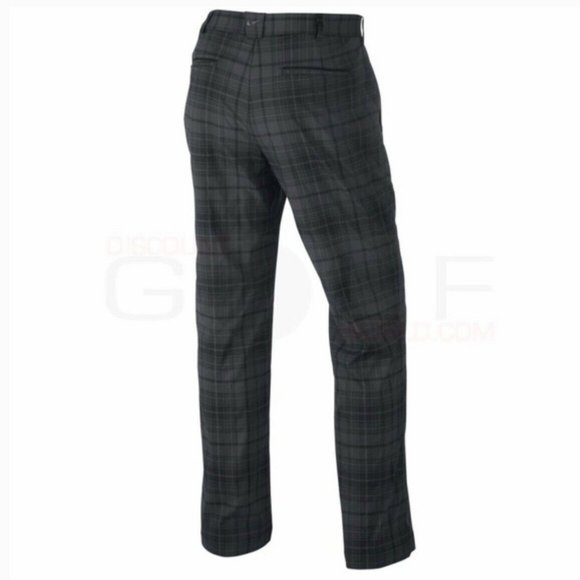 NIKE GOLF DRI FIT TOUR PERFORMANCE Pants Plaid Gray Black SZ 36x32 Stretch Mens - Picture 2 of 12